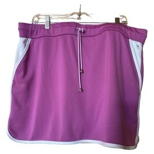 Izod Golf Mesh Skort Drawstring Waist Pockets Purple Women’s Size‎ XXL